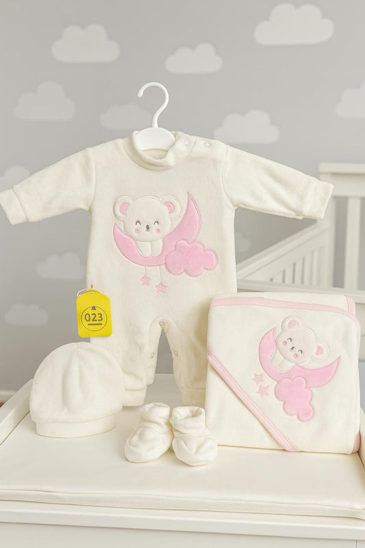 Winter Moon Bear Baby Matching Suit - Girl