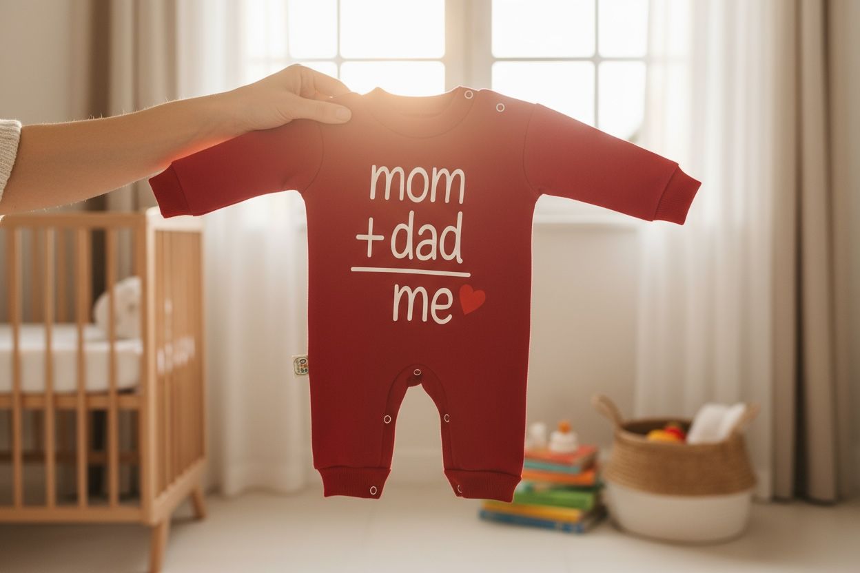 Mom + Dad = Me 2-Piece Baby Salopette & Hat Set – Red