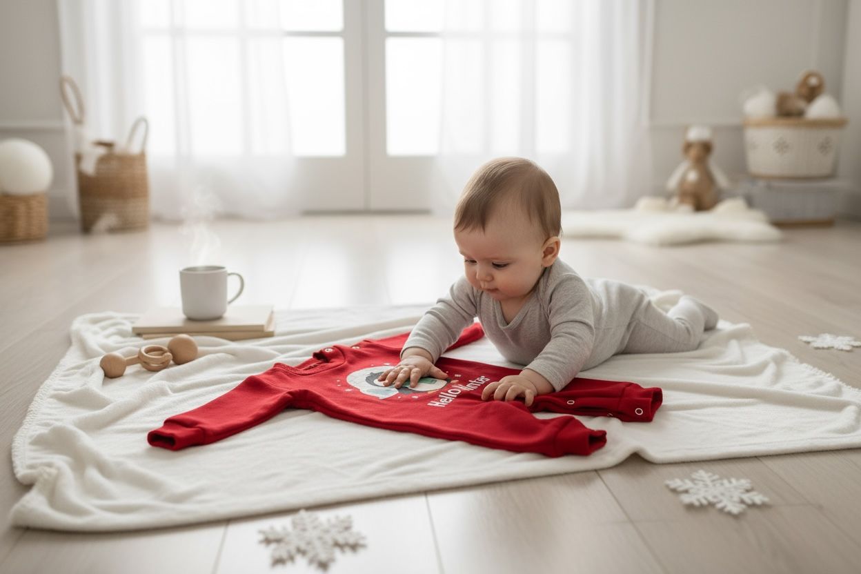 Hello Winter 2-Piece Baby Salopette & Hat Set – Red