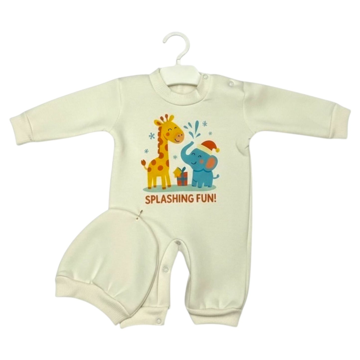 Splashing Fun! – Newborn 2-Piece Salopette & Cap Set