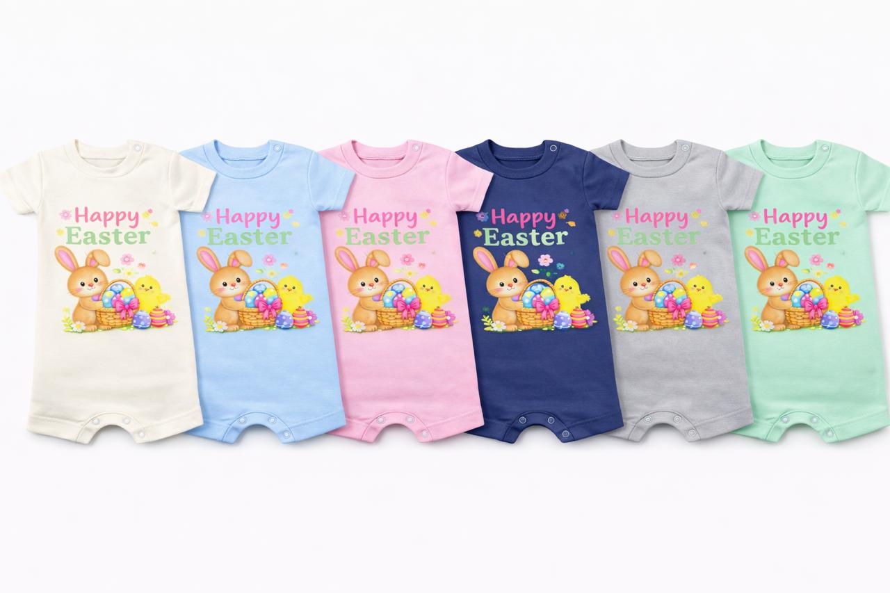 Happy Easter Baby Romper – 6 Color Options