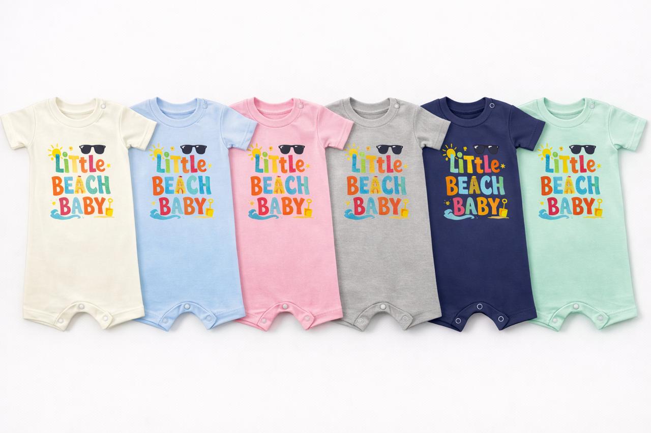 Little Beach Baby Romper – 6 Color Options