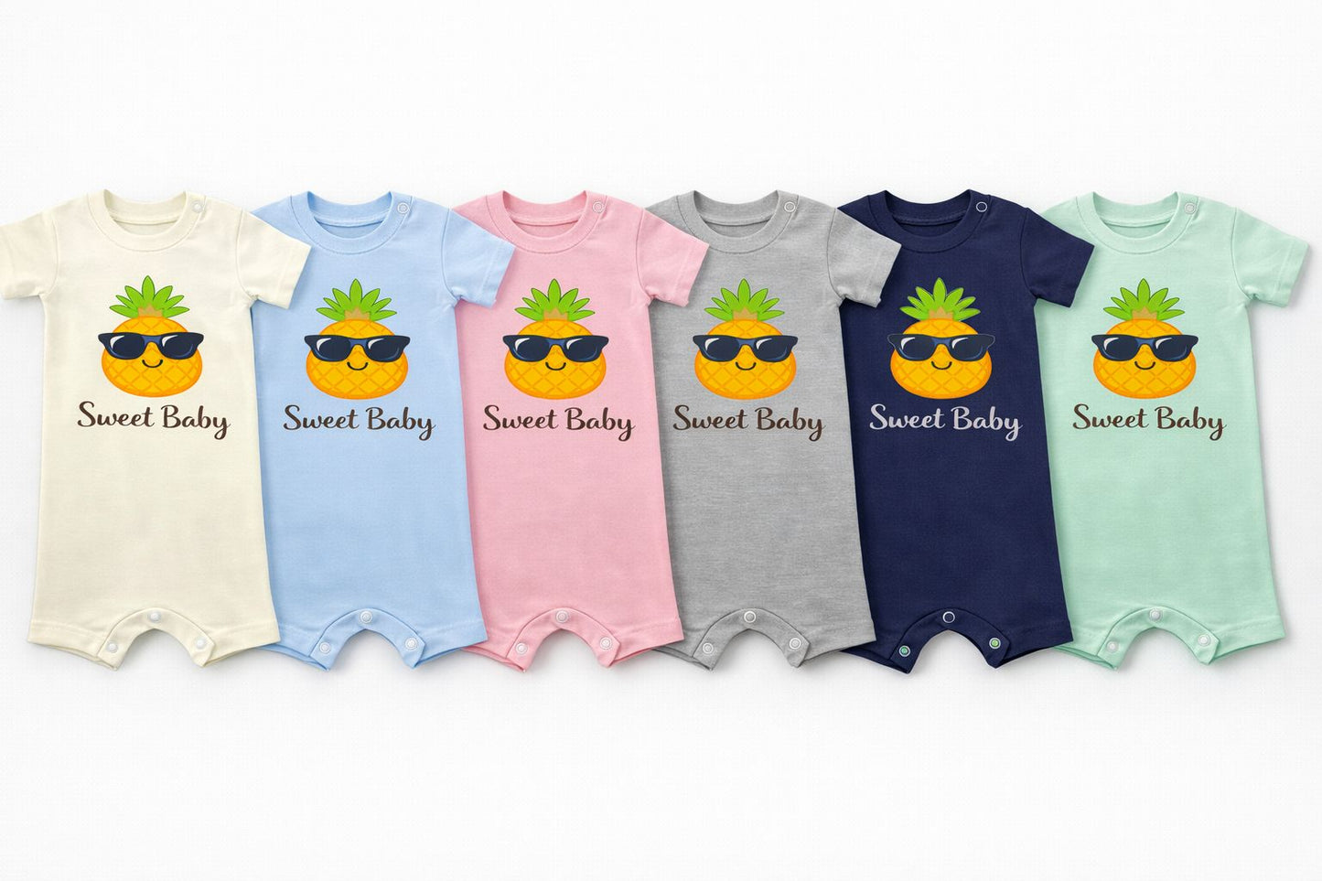 Sweet Baby Pineapple Romper – 6 Color Options