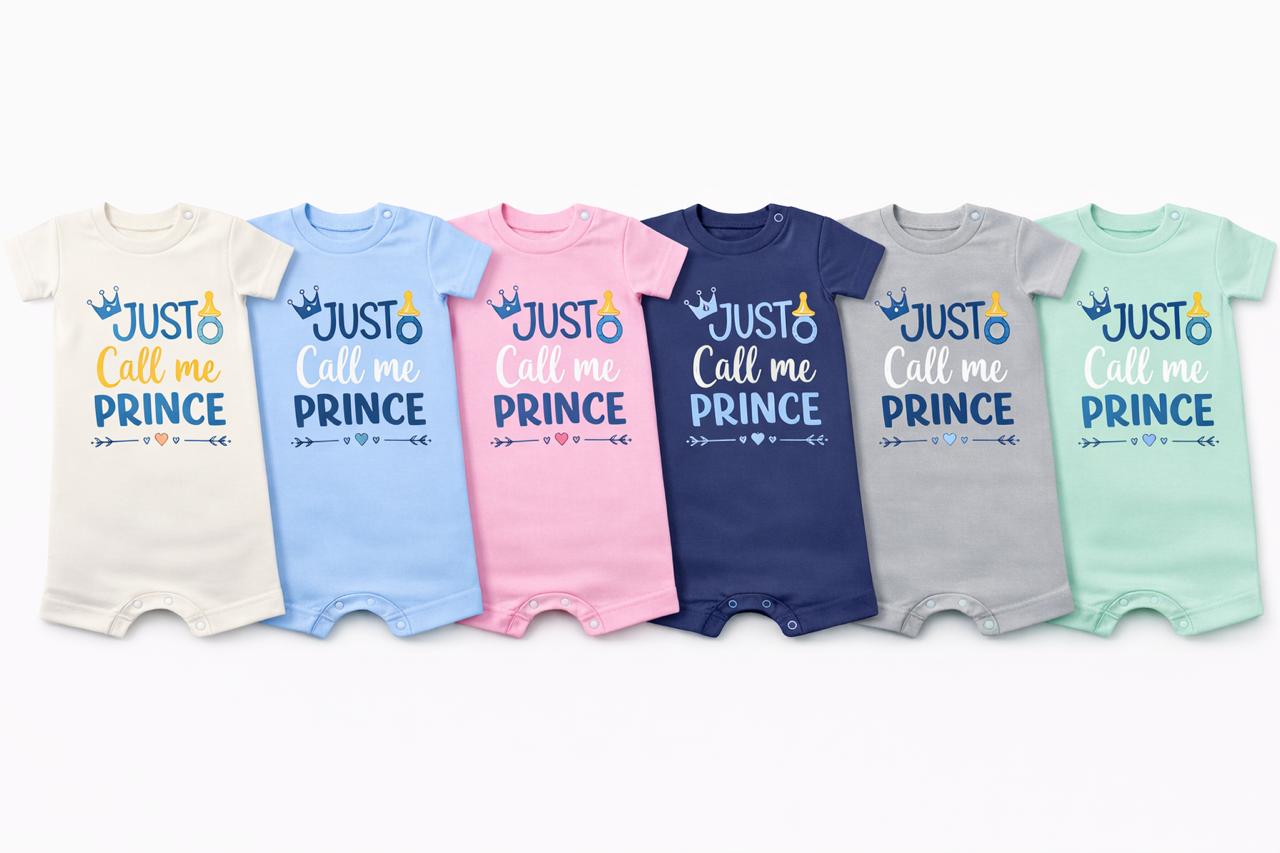 Just Call Me Prince Baby Romper – 6 Color Options