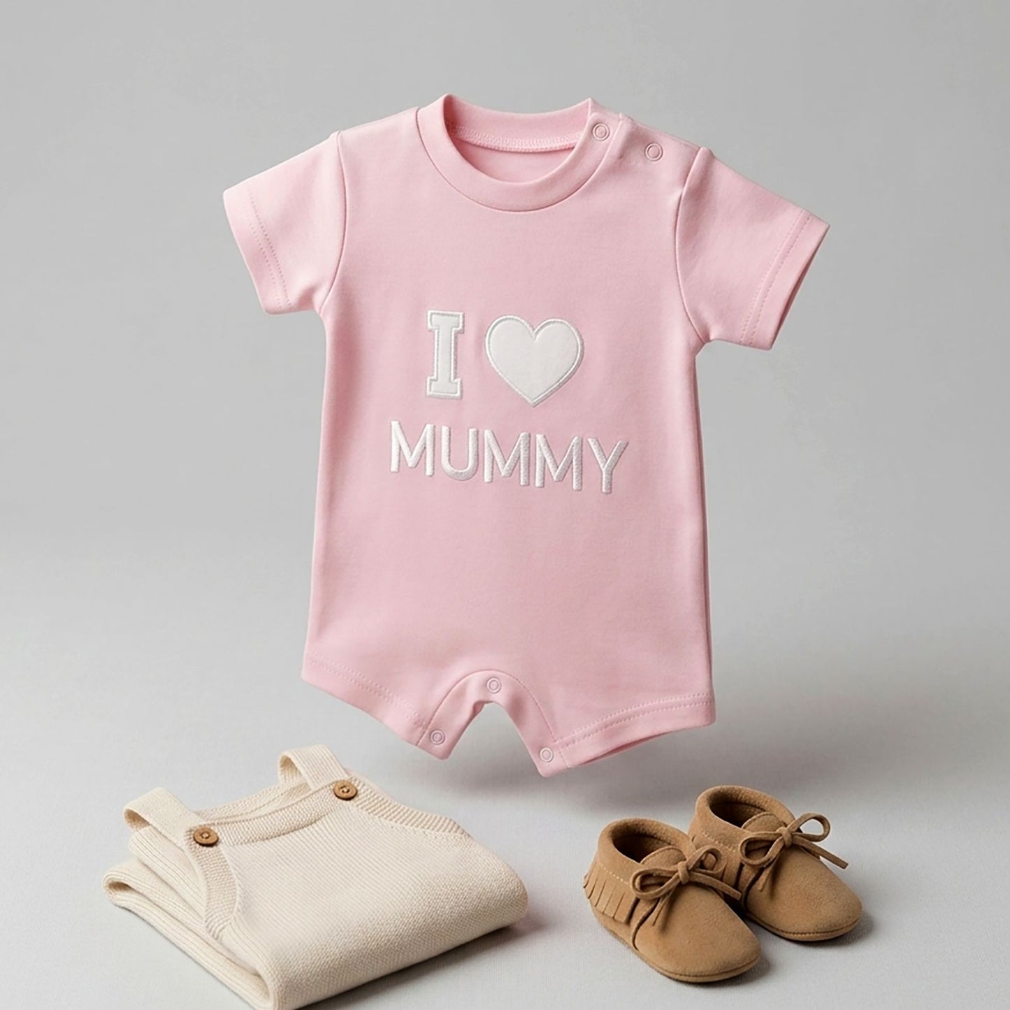 I LOVE MOMMY Baby Romper--short sleeve -4 Colors Available