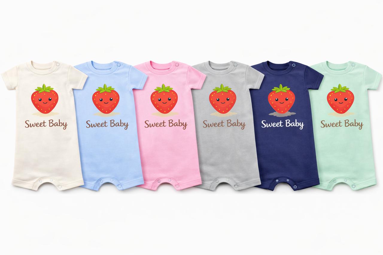 Sweet Baby Strawberry Romper – 6 Color Options