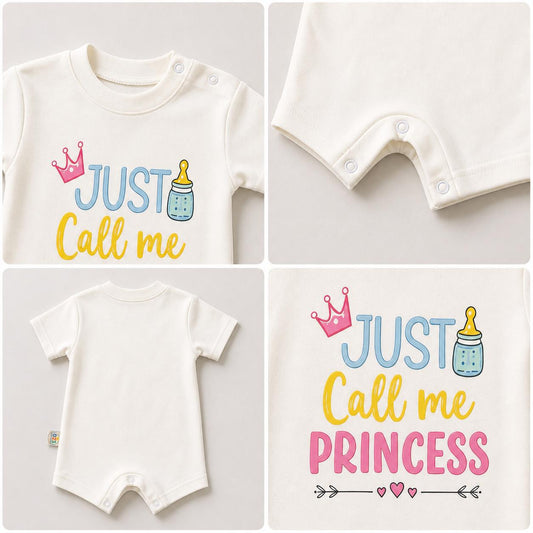 Just Call Me Princess Baby Romper – 6 Color Options