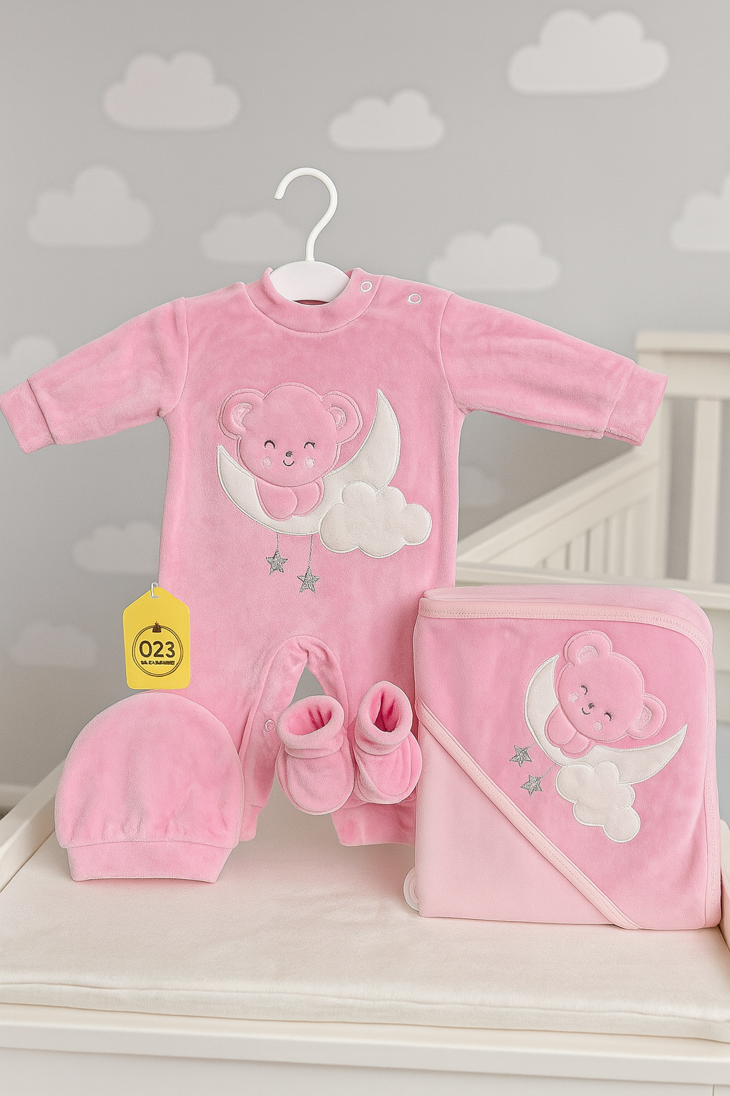 Winter Moon Bear Baby Matching Suit - Girl