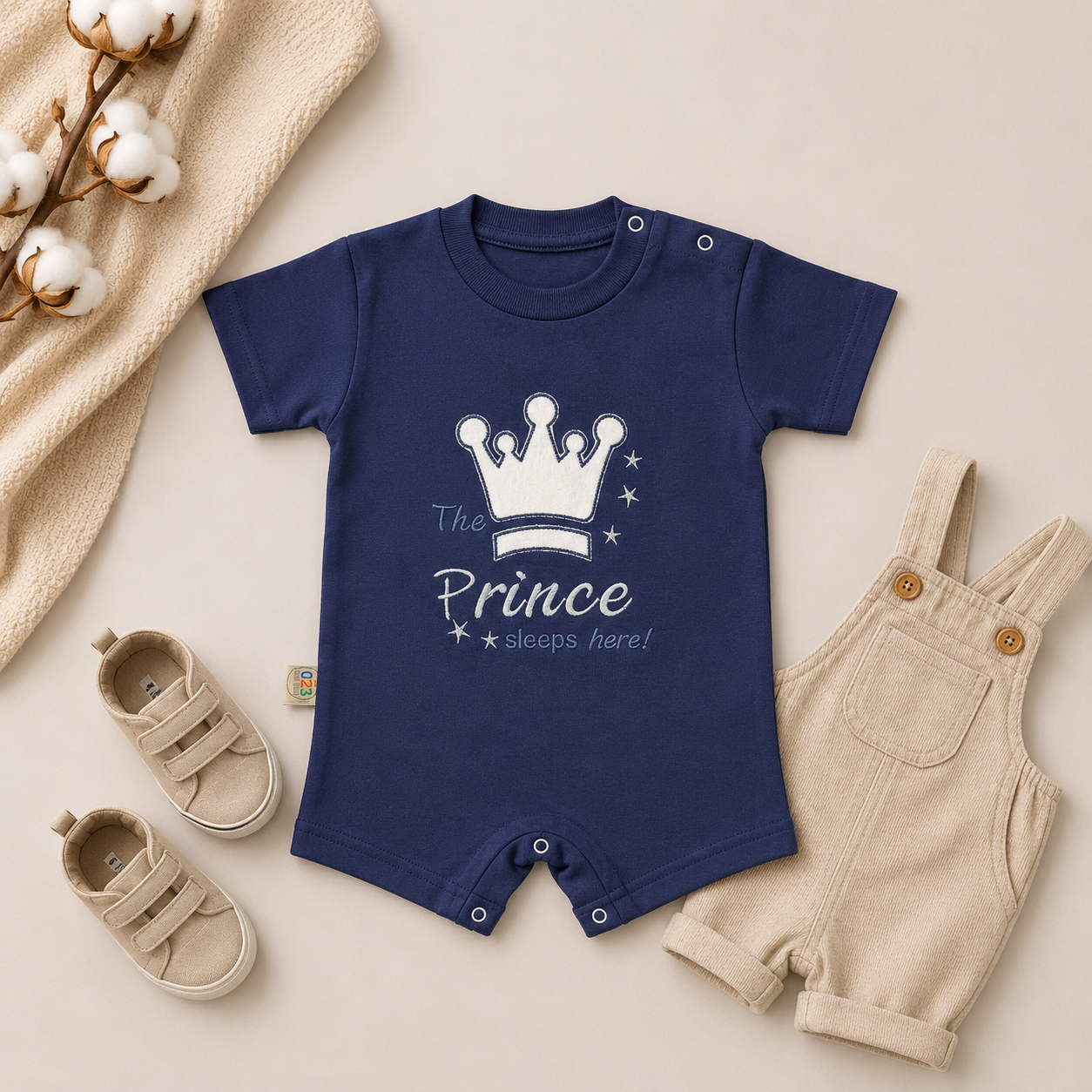 THE PRINCESS-the prince-Short Sleeves -Baby Romper