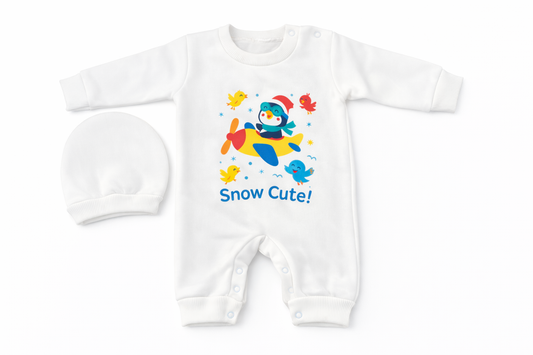 Snow Cute! – Newborn 2-Piece Salopette & Cap Set
