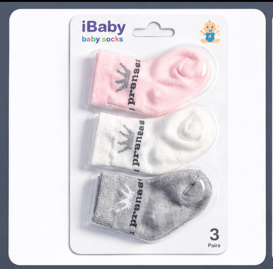 Soft Cotton Baby Socks – 3 Pairs Pack(باكت شراب مكون من ٣ قطع ) GIRL