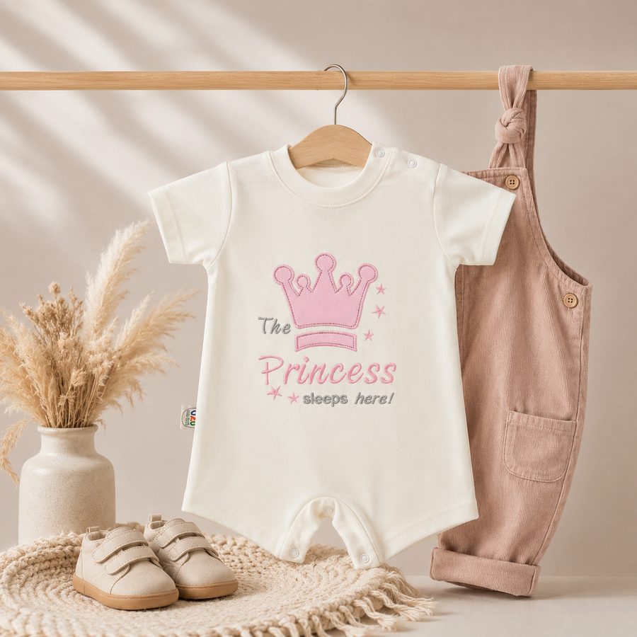 THE PRINCESS-the prince-Short Sleeves -Baby Romper