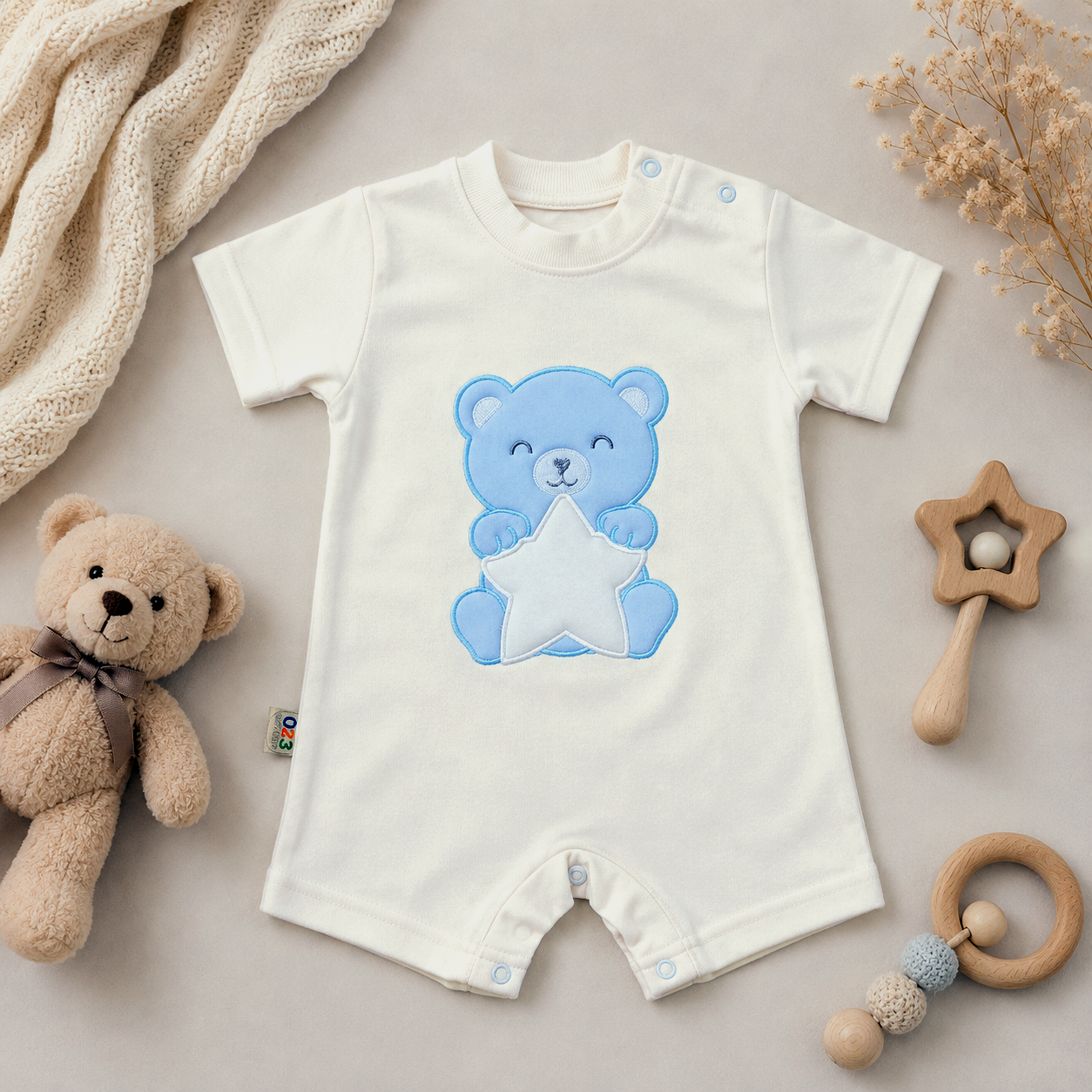 STAR BEAR Baby Romper -Available 4 colors-