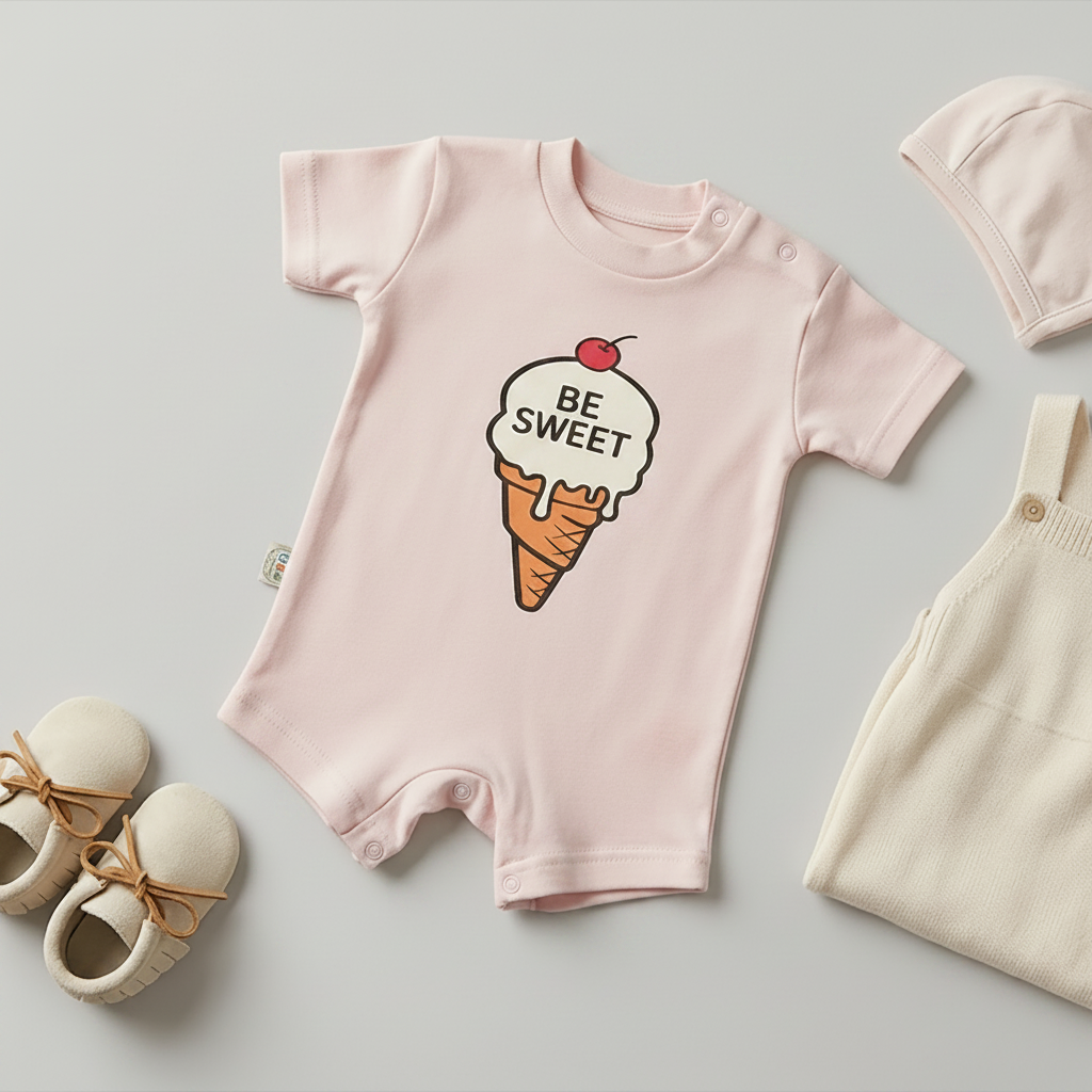 Be Sweet Ice Cream Baby Romper – 6 Color Options