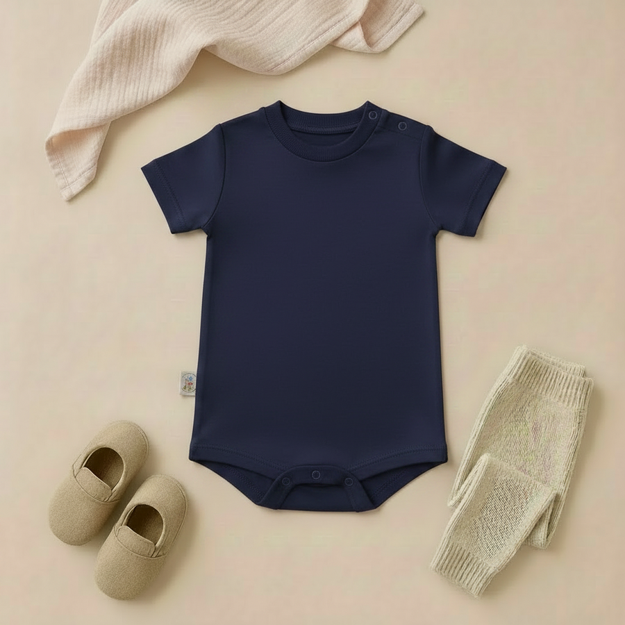 Plain Short Sleeve Baby Romper -7 colors Available