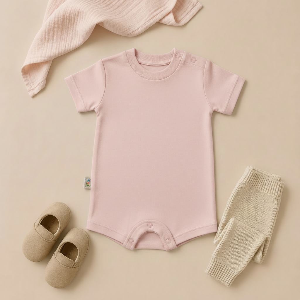 Plain Short Sleeve Baby Romper -7 colors Available