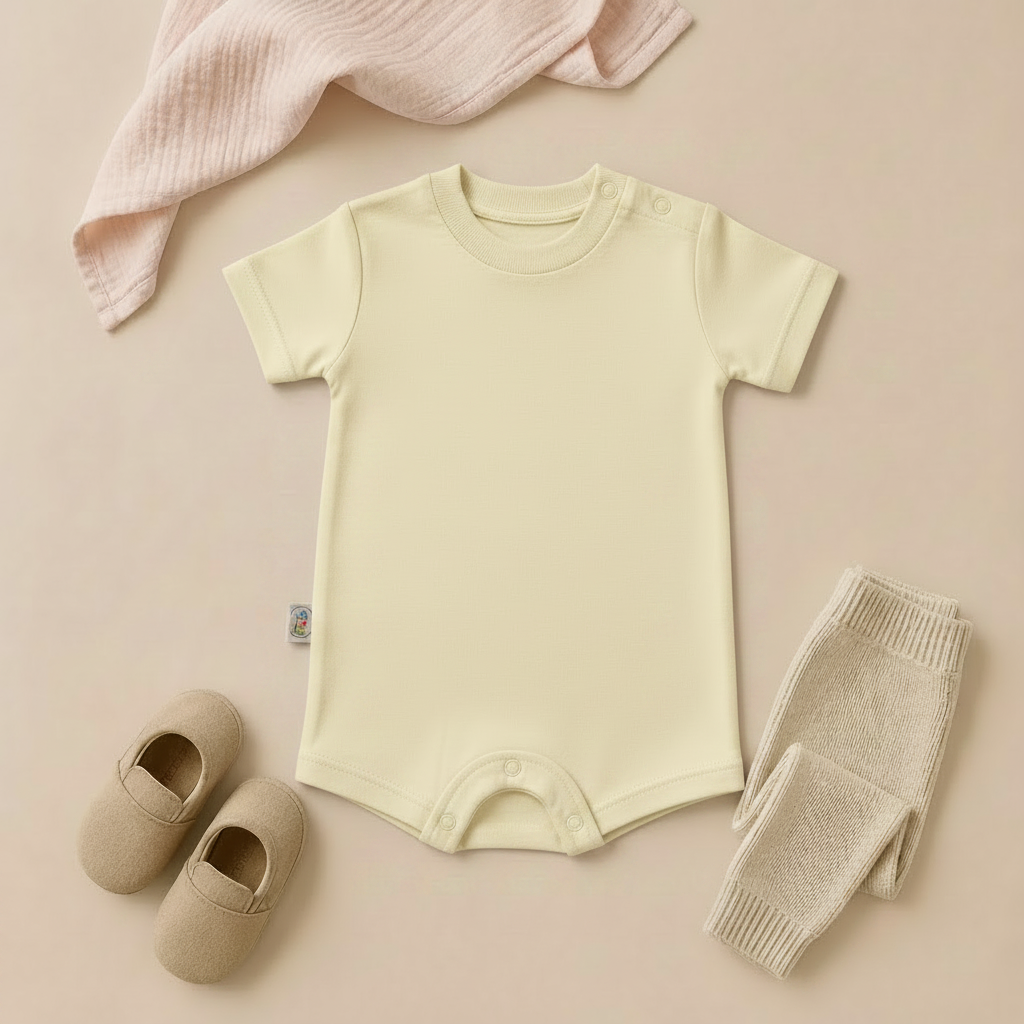 Plain Short Sleeve Baby Romper -7 colors Available