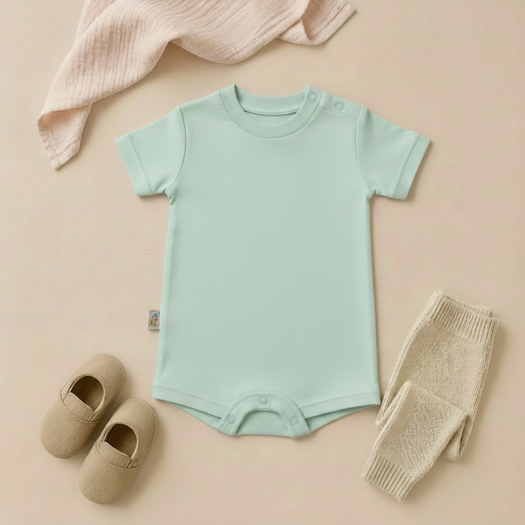 Plain Short Sleeve Baby Romper -7 colors Available