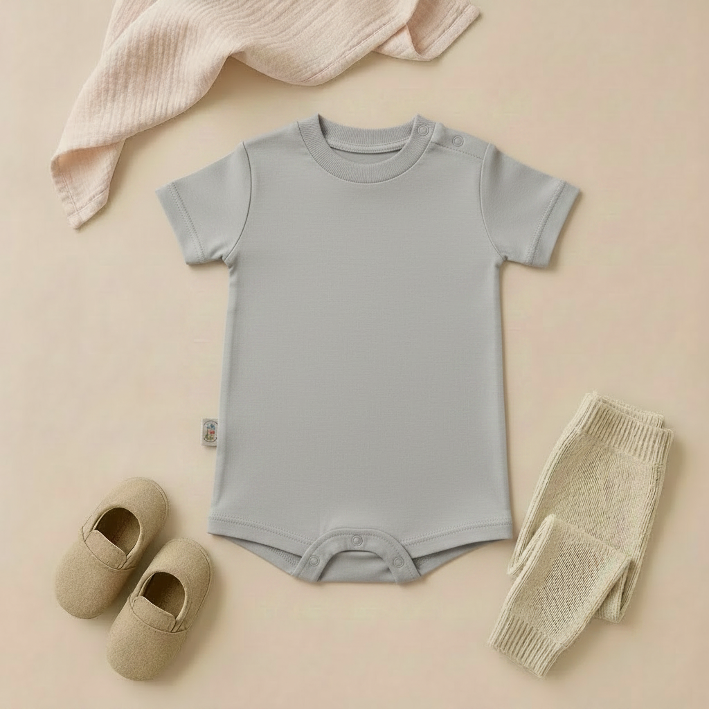 Plain Short Sleeve Baby Romper -7 colors Available