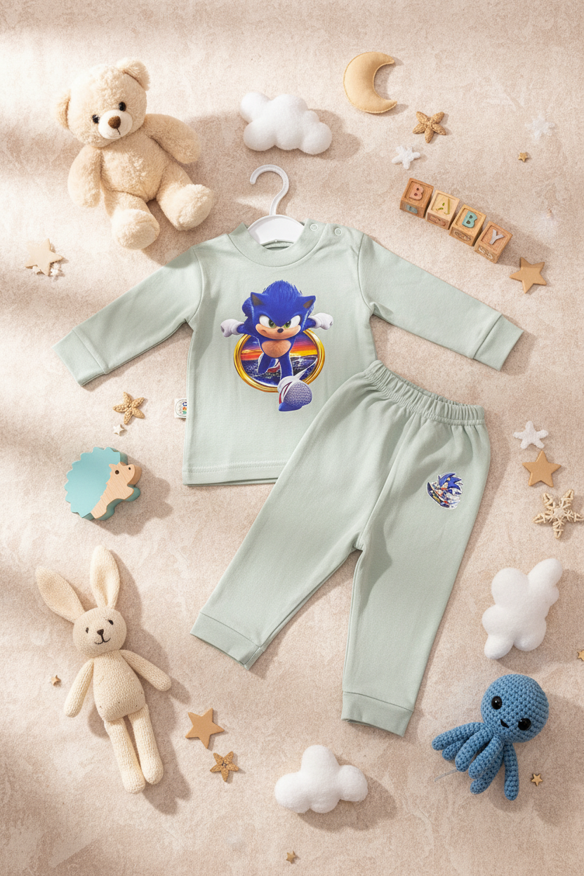 SONIC 2 PIECES Pajamas Set-6 Colors