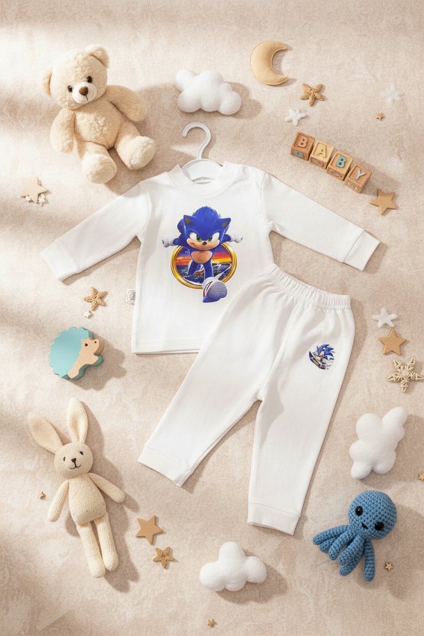 SONIC 2 PIECES Pajamas Set-6 Colors