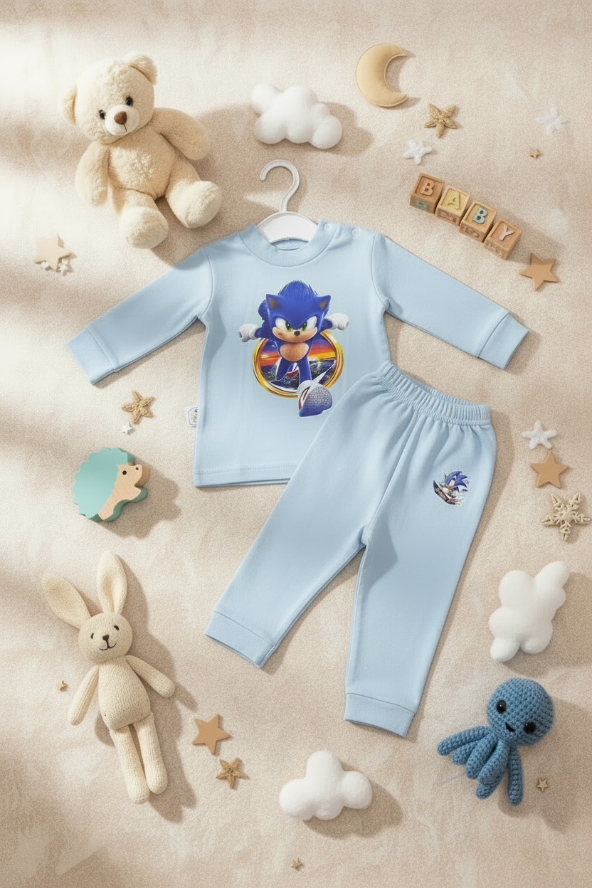 SONIC 2 PIECES Pajamas Set-6 Colors