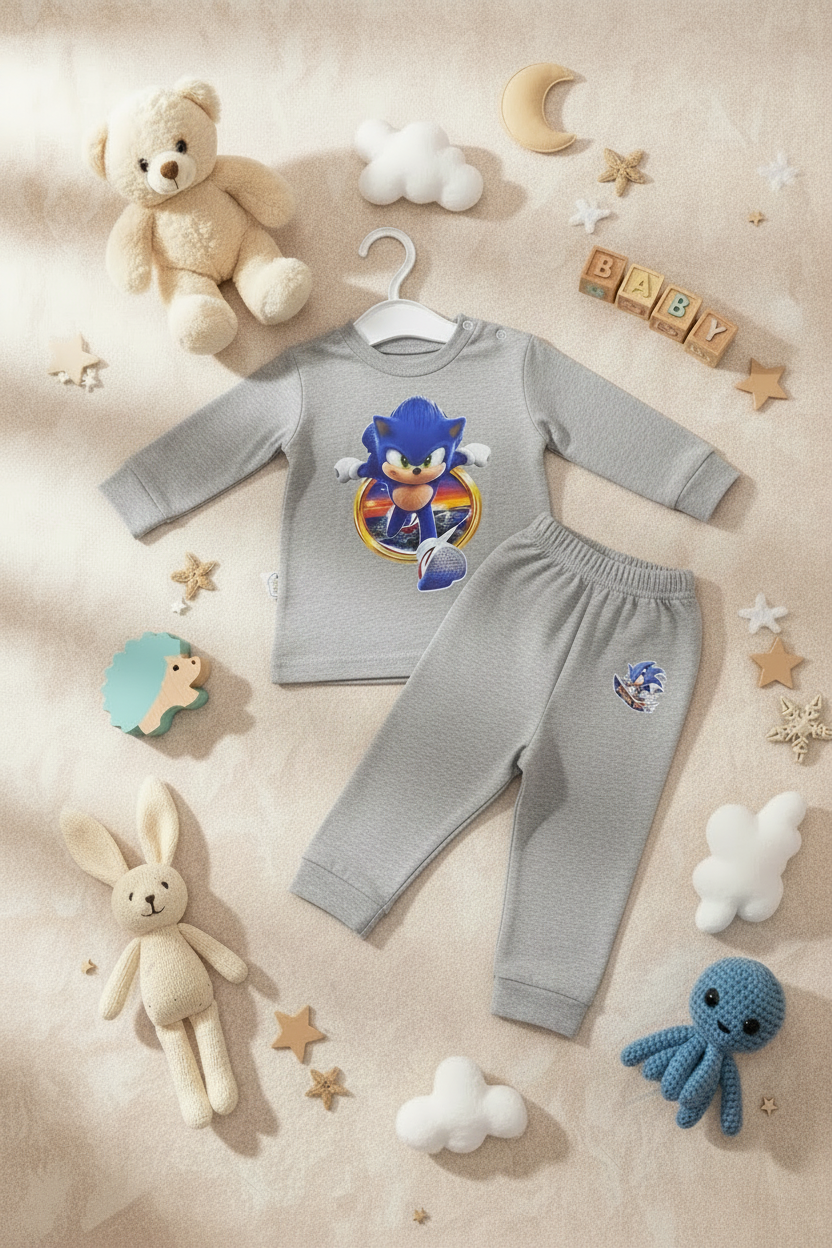SONIC 2 PIECES Pajamas Set-6 Colors