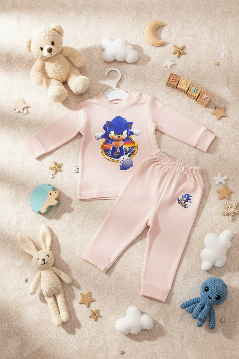 SONIC 2 PIECES Pajamas Set-6 Colors
