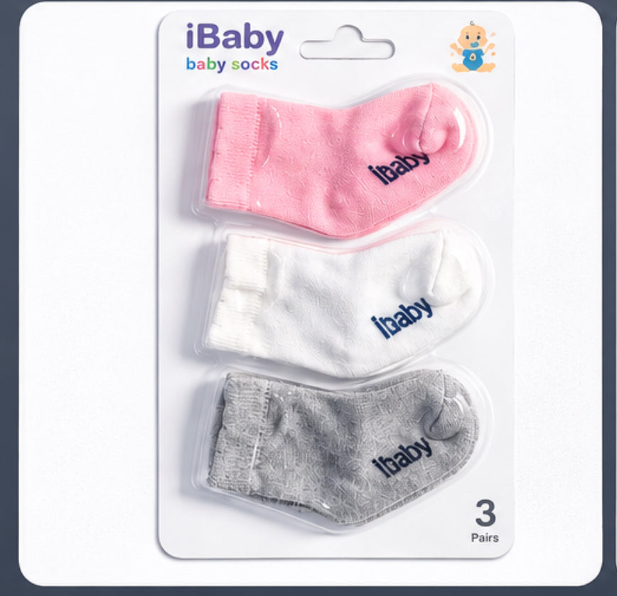 Soft Cotton Baby Socks – 3 Pairs Pack(باكت شراب مكون من ٣ قطع ) GIRL