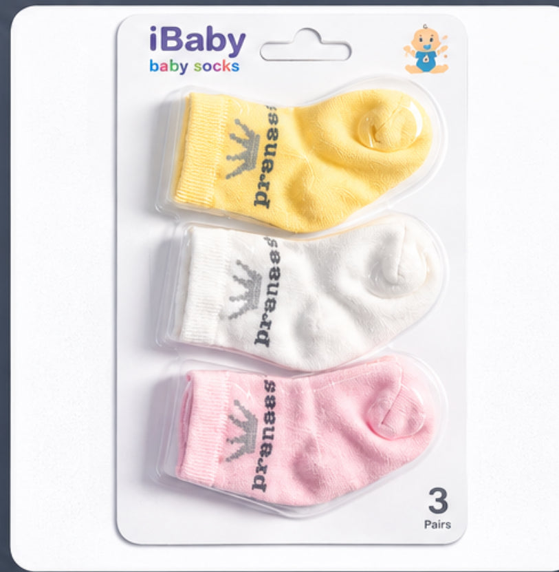 Soft Cotton Baby Socks – 3 Pairs Pack(باكت شراب مكون من ٣ قطع ) GIRL