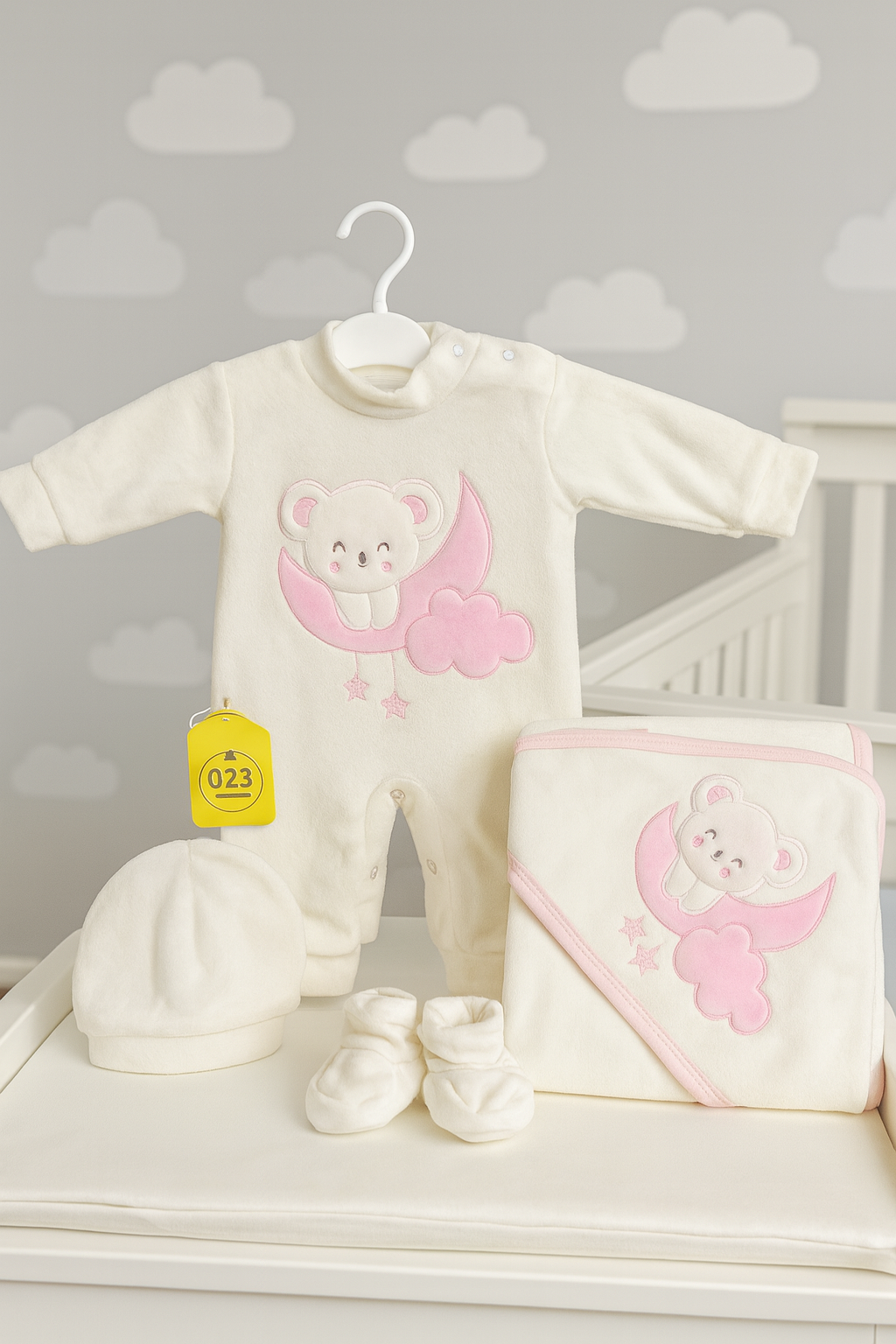 Winter Moon Bear Baby Matching Suit - Girl