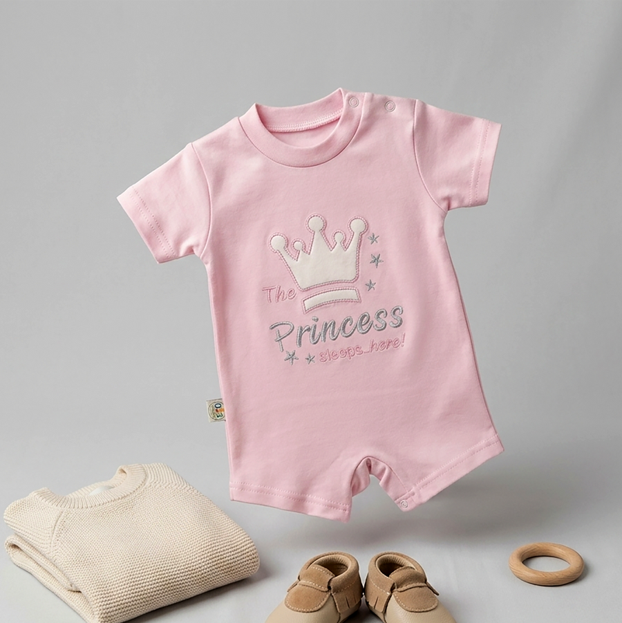 THE PRINCESS-the prince-Short Sleeves -Baby Romper