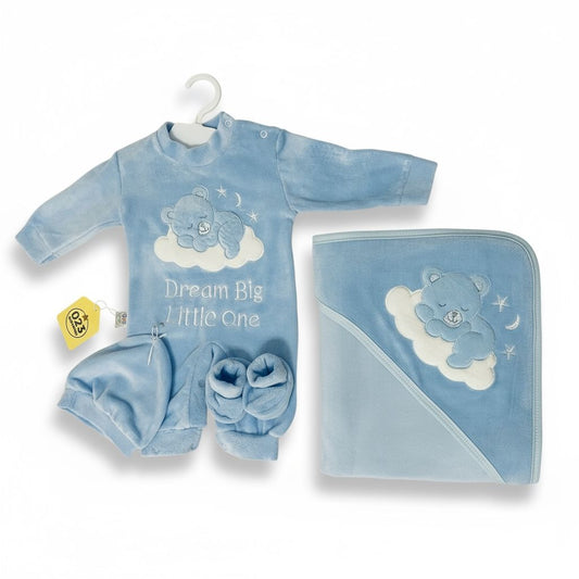 Dream Big Little One – 4-Piece Newborn Baby Gift Set (Blue or White)
