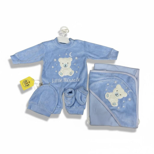 Little Miracle – 4-Piece Newborn Baby Gift Set (Blue or White)