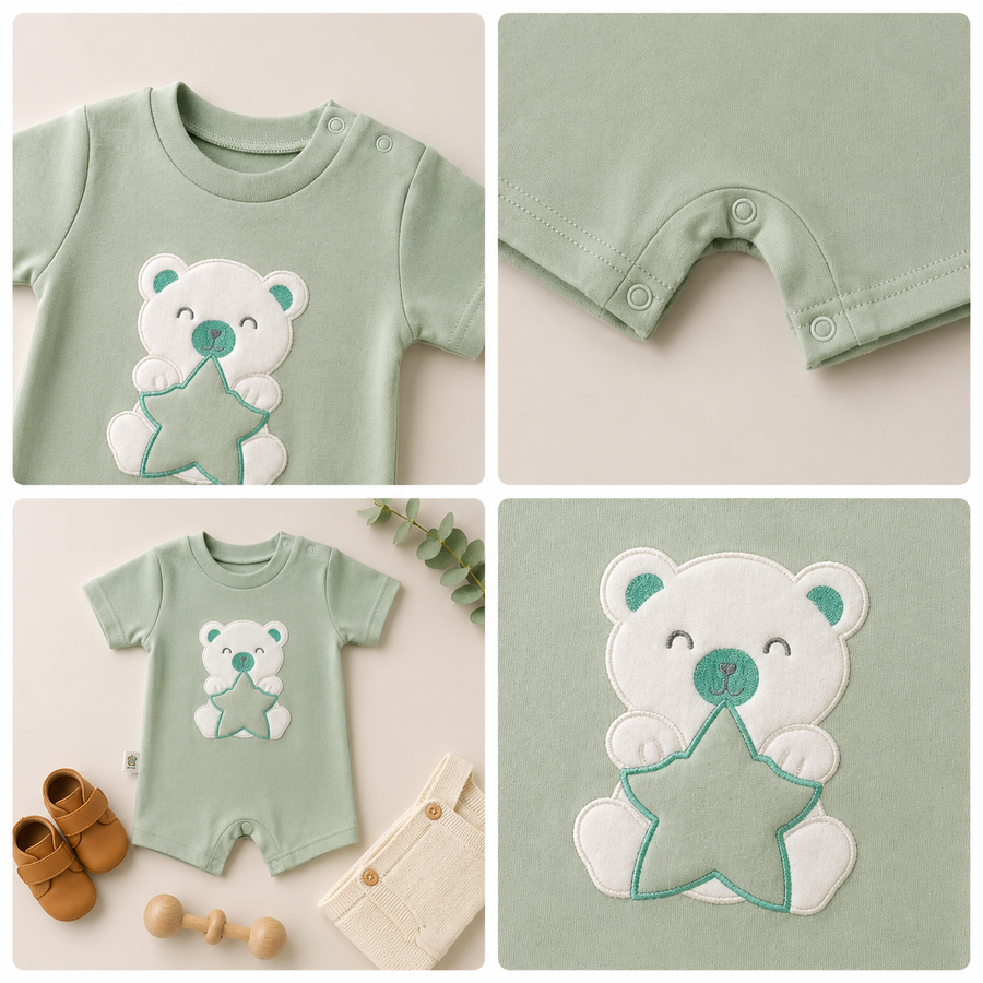 STAR BEAR Baby Romper -Available 4 colors-