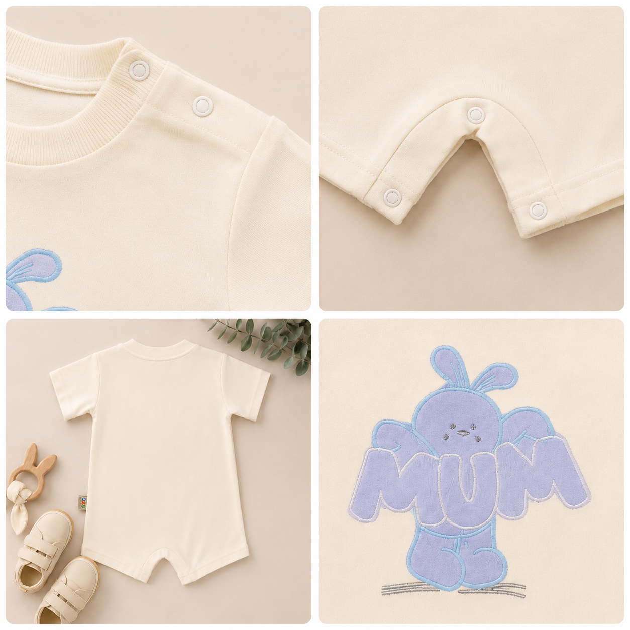 MUM Bunny Baby Romper-Available 4 colors