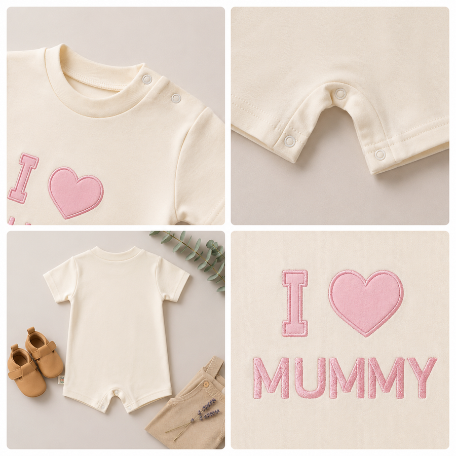 I LOVE MOMMY Baby Romper--short sleeve -4 Colors Available