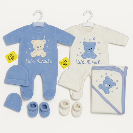 Little Miracle – 4-Piece Newborn Baby Gift Set (Blue or White)