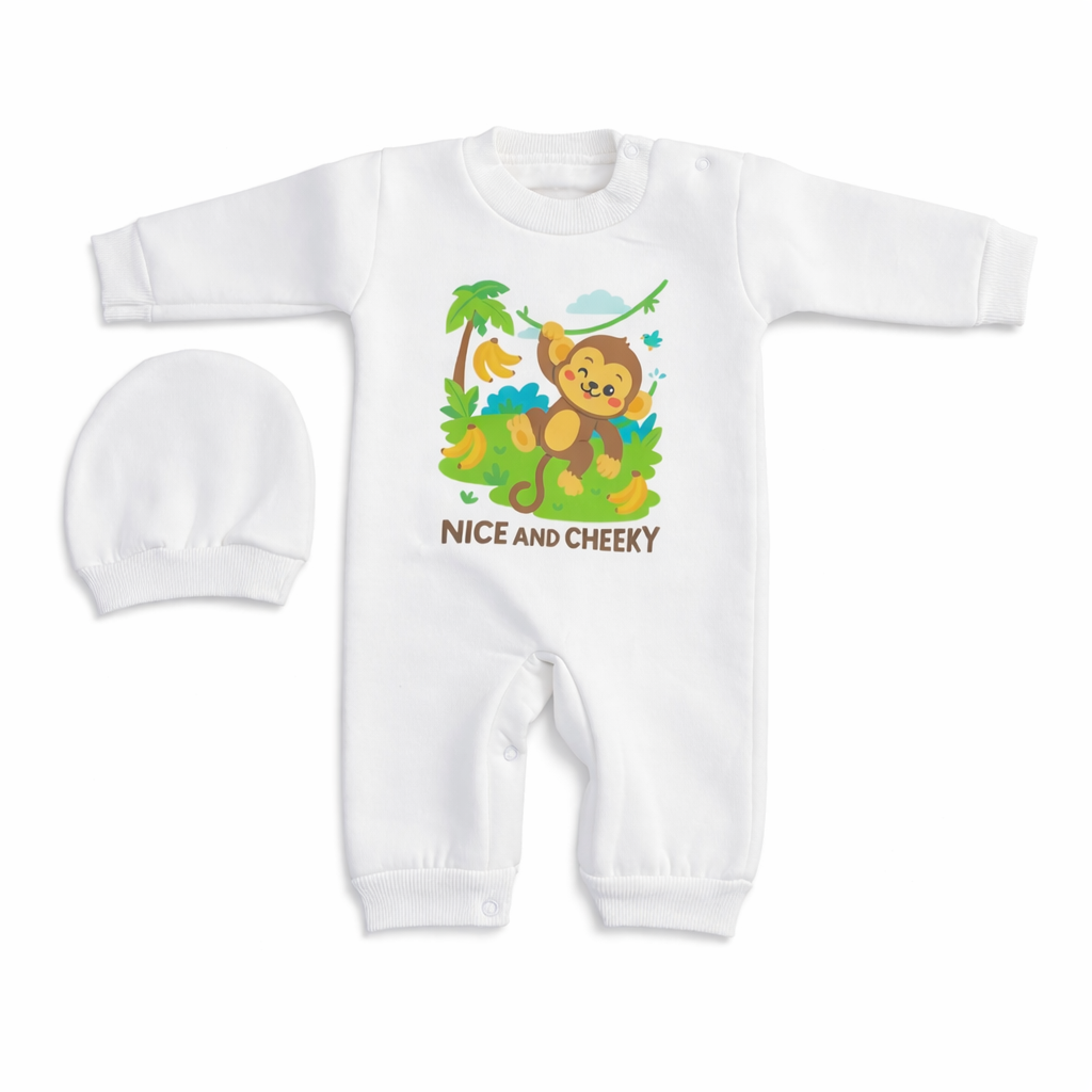 Nice & Cheeky – Newborn 2-Piece Salopette & Cap Set