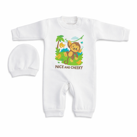 Nice & Cheeky – Newborn 2-Piece Salopette & Cap Set