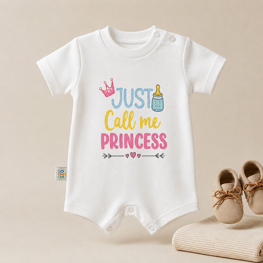 Just Call Me Princess Baby Romper – 6 Color Options