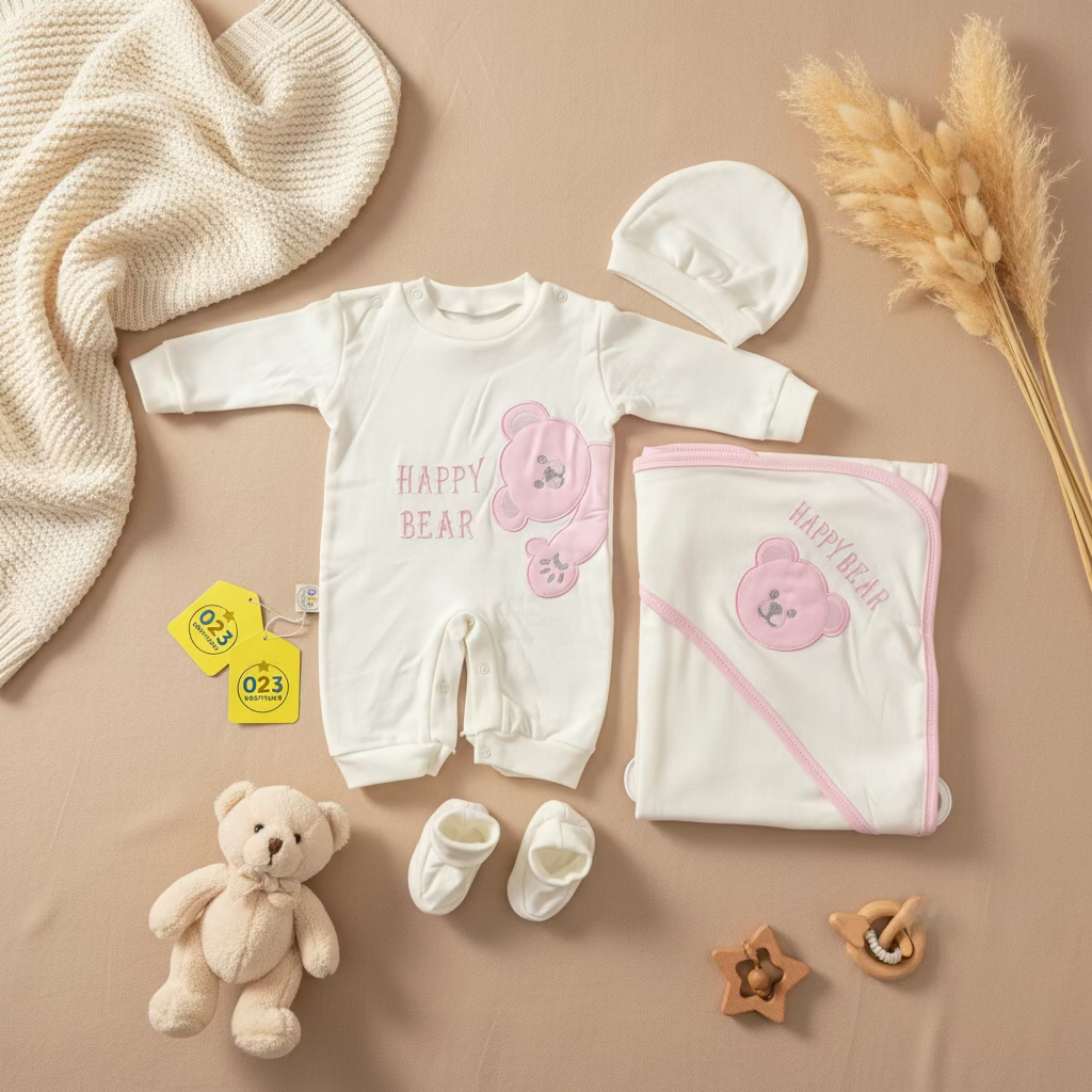 HAPPY BEAR 4 Pieces Set - summer cotton