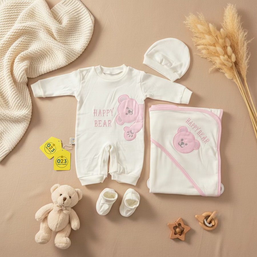 HAPPY BEAR 4 Pieces Set - summer cotton