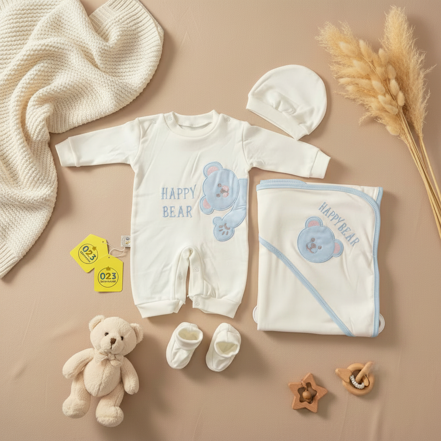 HAPPY BEAR 4 Pieces Set - summer cotton