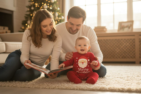 Merry Christmas 2-Piece Baby Salopette & Hat Set – Red