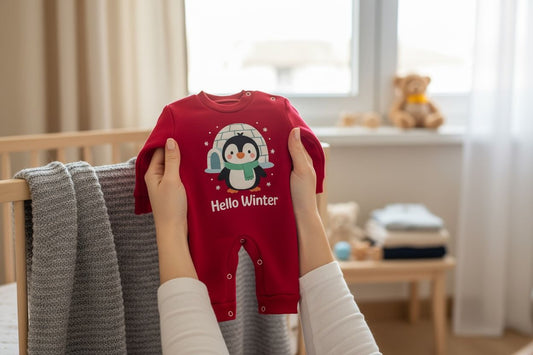 Hello Winter 2-Piece Baby Salopette & Hat Set – Red