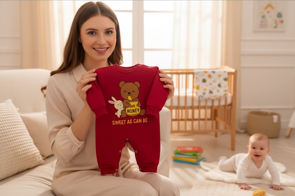 Sweet As Can Be 2-Piece Baby Salopette & Hat Set – Red