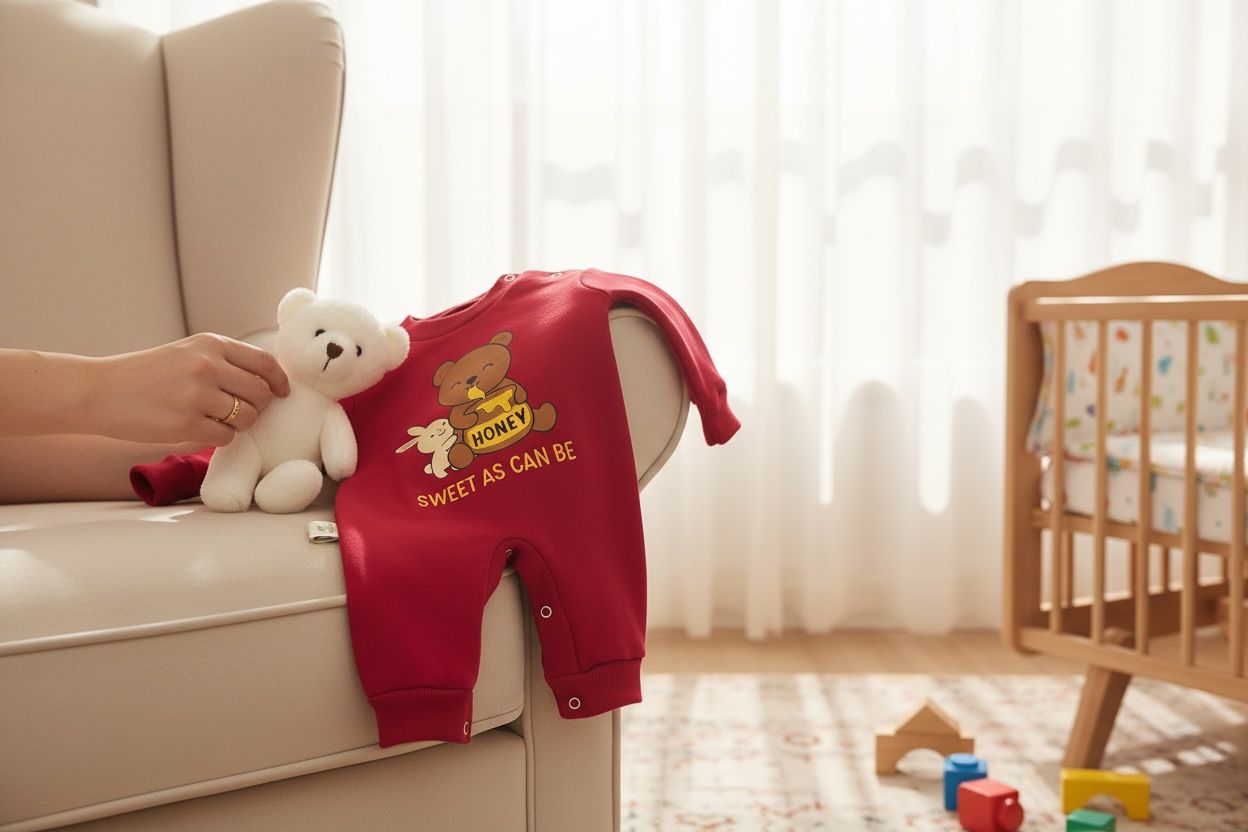 Sweet As Can Be 2-Piece Baby Salopette & Hat Set – Red