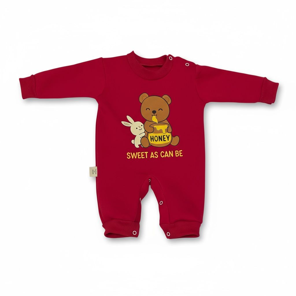 Sweet As Can Be 2-Piece Baby Salopette & Hat Set – Red