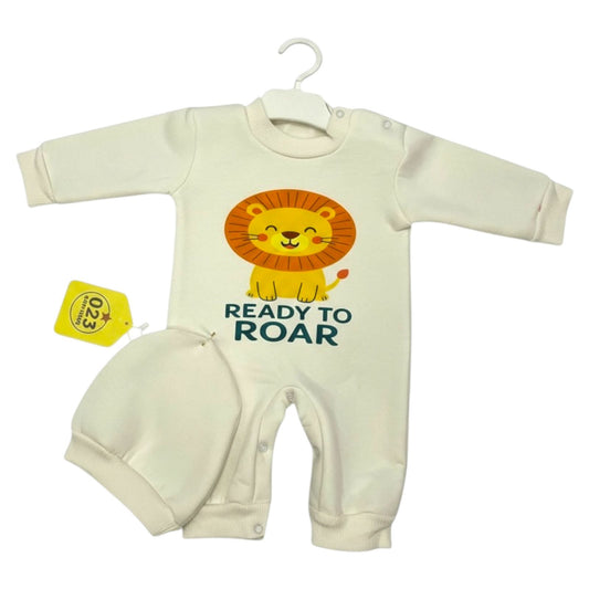 Ready to Roar – Newborn 2-Piece Salopette & Cap Set